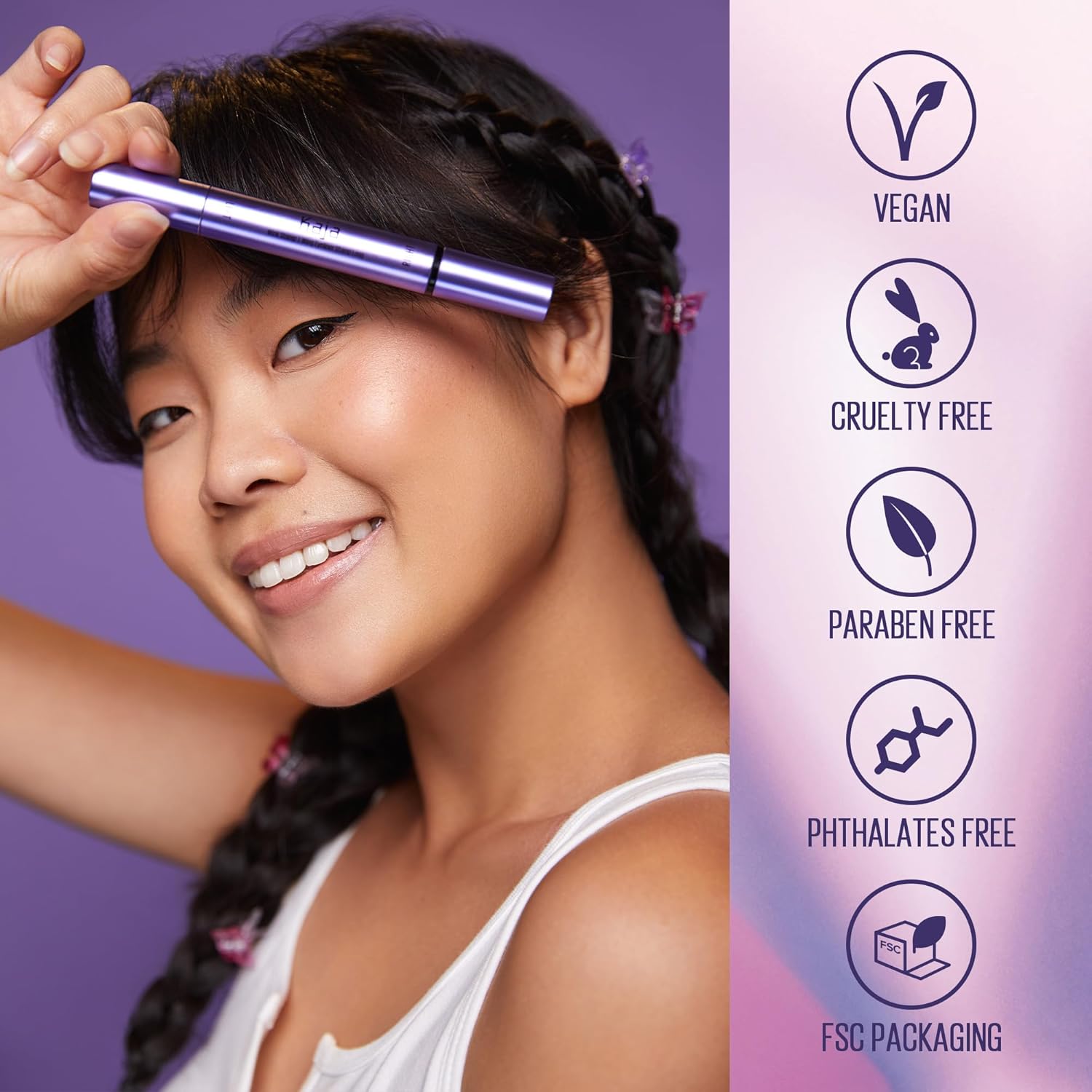 Kaja Winged Eyeliner Set - Wink Stamp Long | with Avocado Extract, Double-ended Wing, Smudge-Proof, Waterproof, Eye Irritation Tested, Long Lasting Pencil, Colorstay, Matte Finish, Cat Eye Look