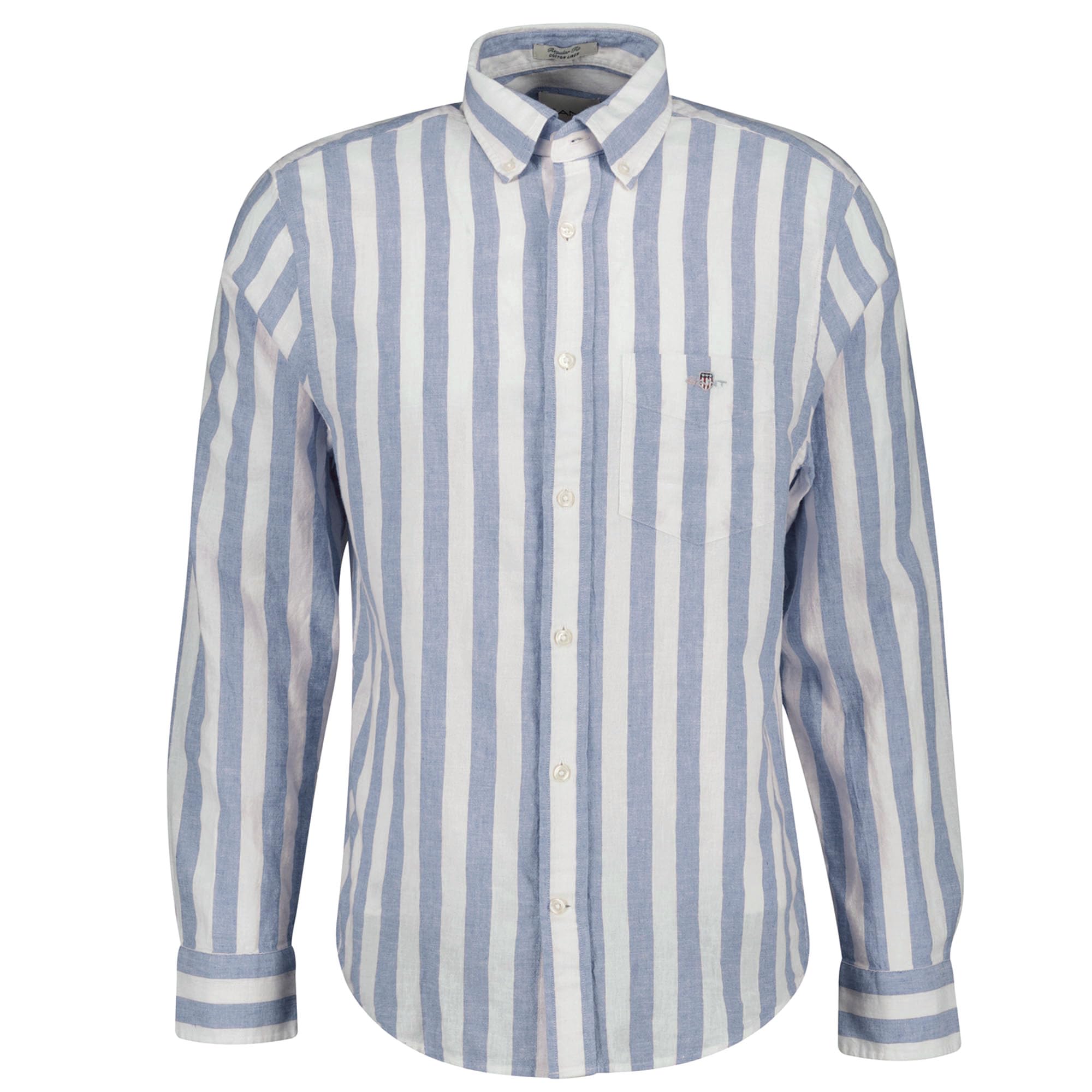 Gant Herren Reg Cotton Linen Stripe Shirt Hemd (1er Pack)