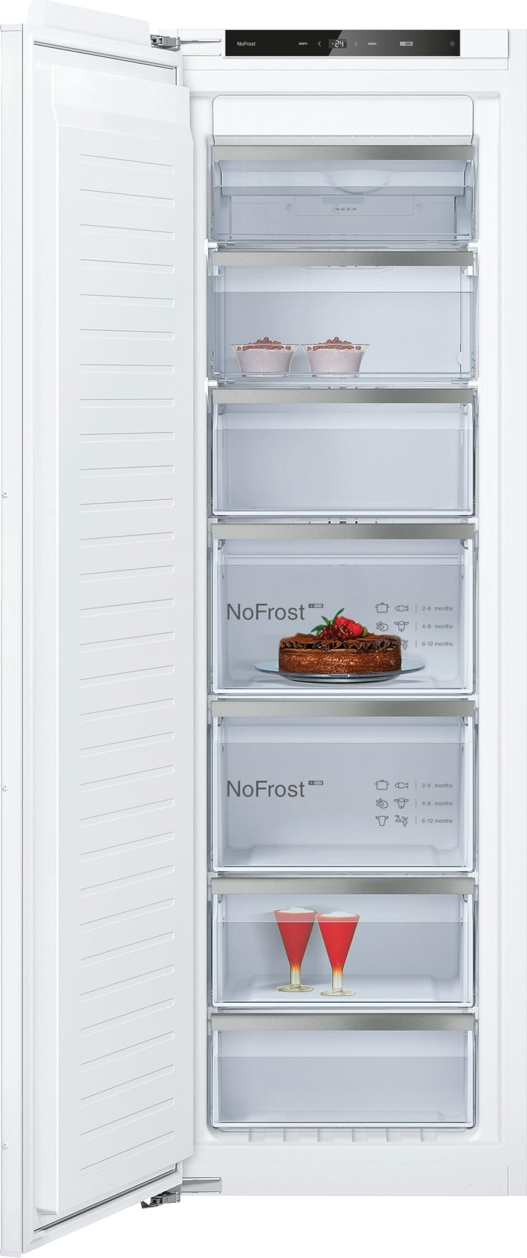 NEFF, GI7813CE0, congelatore da incasso completamente integrato, 177,5 x 56 cm, capacità totale: 212 l, N 70