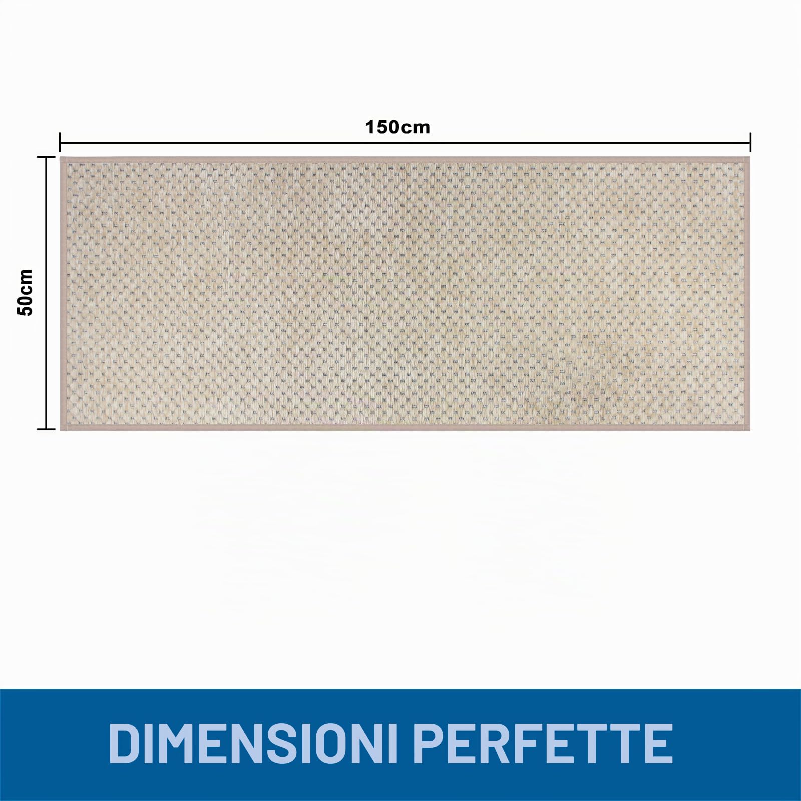 Tappeto Bagno 50 x 150 cm, Tappetino in Microfibra, Tappeti in Gomma Antiscivolo Assorbente, Soffice Tappetini Doccia, Lavabile in Lavatrice, Adatto per Doccia, Bagno, Beige
