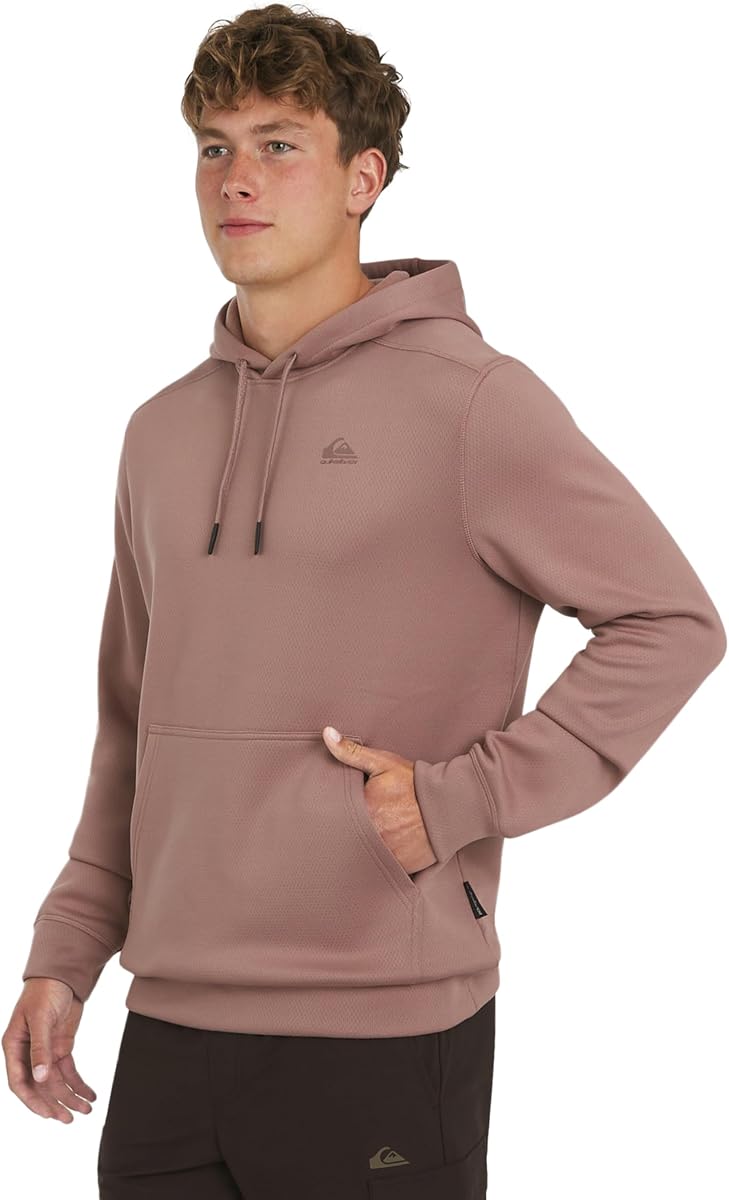 Quiksilver Sudadera con capucha de malla jacquard pesada y forro polar de rendimiento activo de ajuste regular para hombre (S-XL)