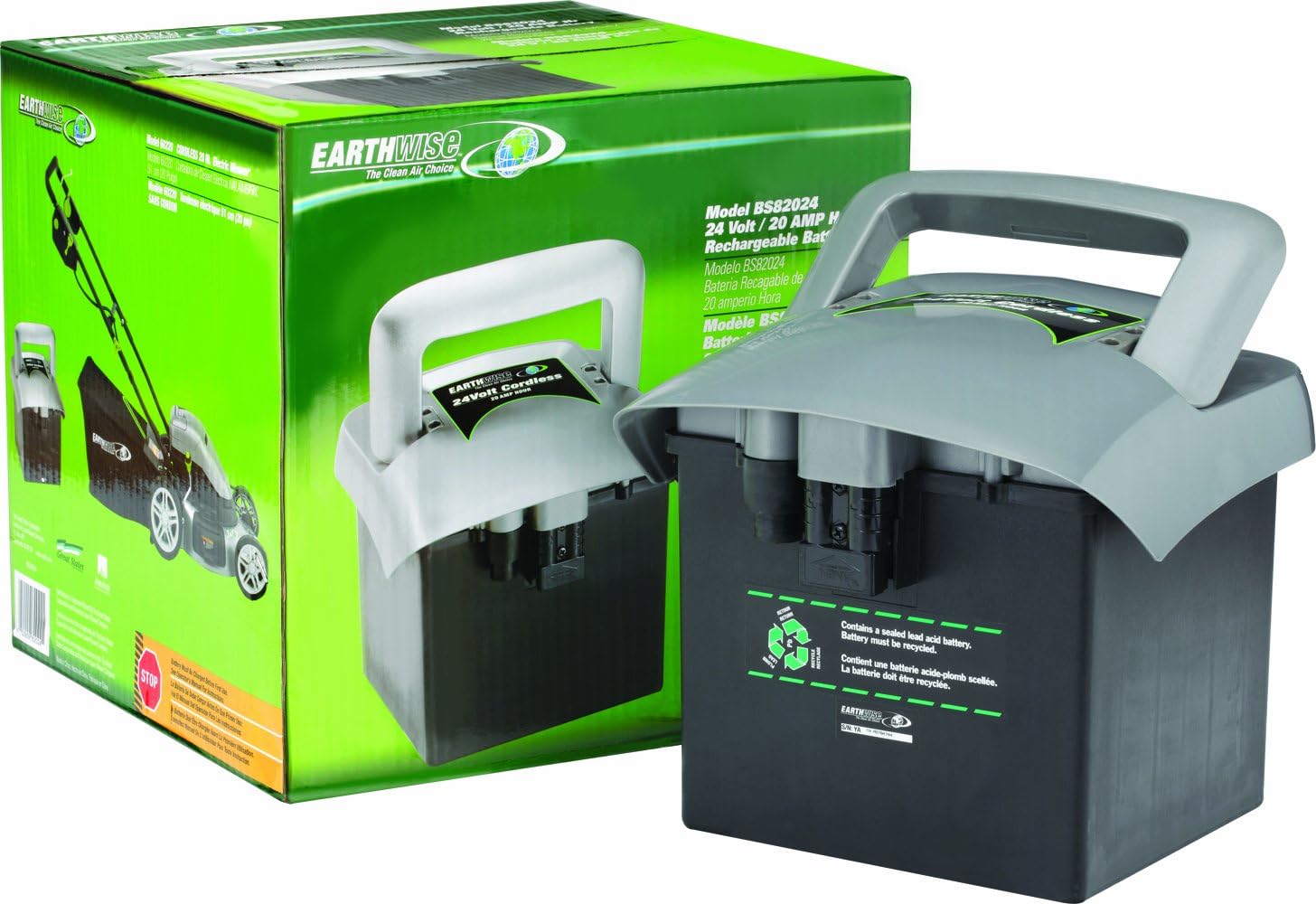 Earthwise BS82024 Replacement 24-Volt 20-Amp Battery for Model 60220 Lawn Mower