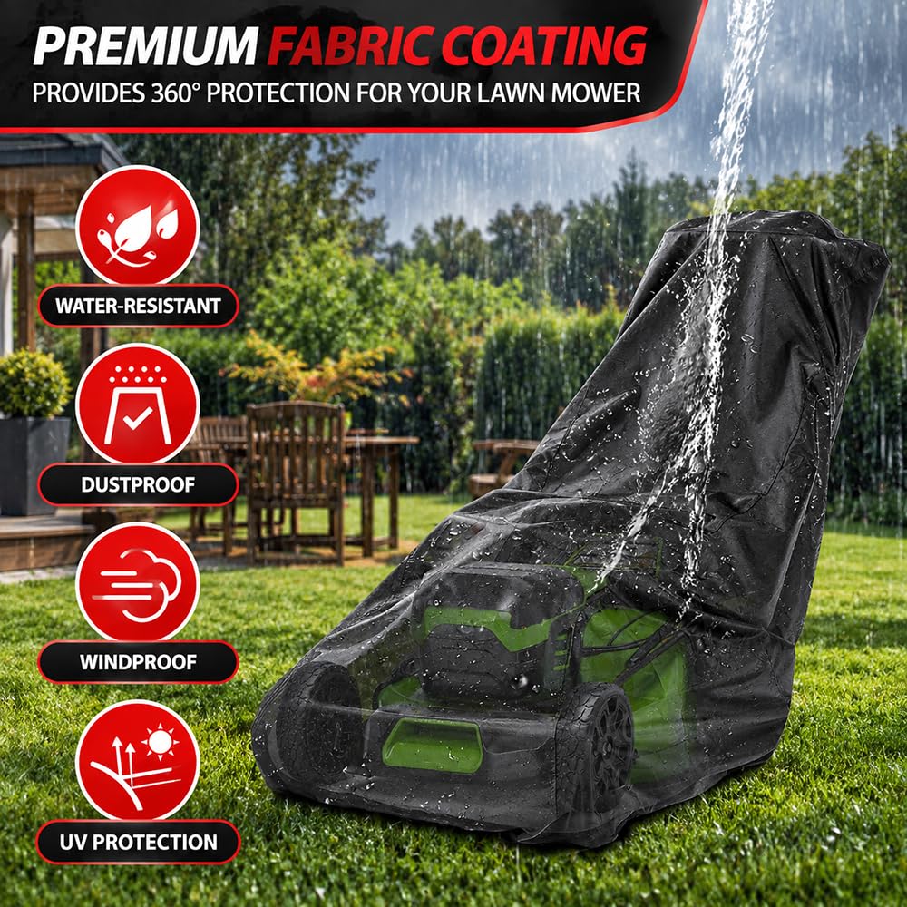 Funda para Cortacésped de Empuje para Makita PLM5121, Cubierta Protectora para Cortadora de Césped de Jardín, Protección Repelente al Agua contra Lluvia