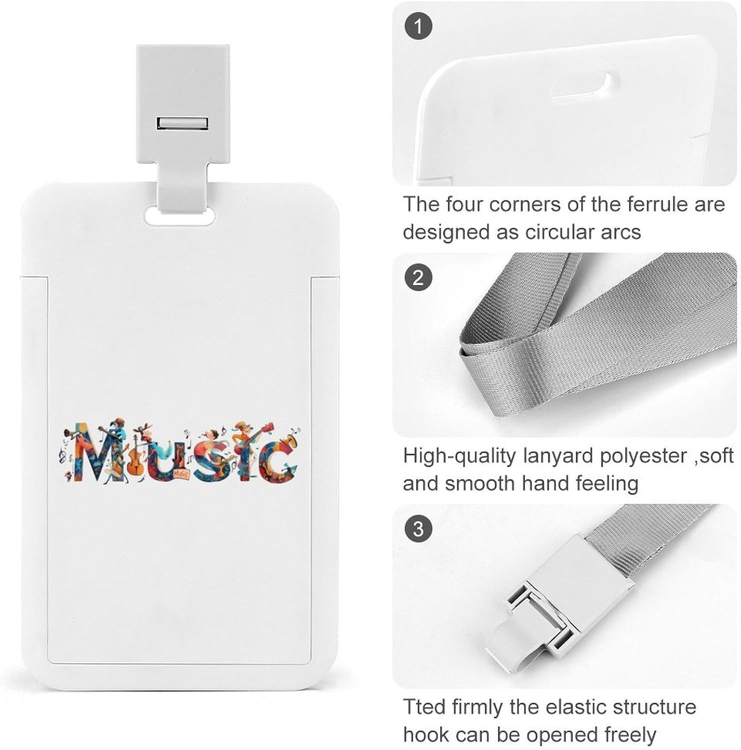 Music Vertical Badge Holder with Lanyard image 4