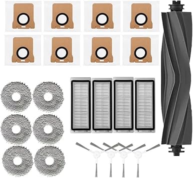 TEidea Compatible for Dreame L20 Ultra Robot Vacuum Spare Parts,Compatible for Dreame L30 Ultra Rubber Main Side Brushes Mop Cloths HEPA Filters Dust Bag AccessoriesColorSet k