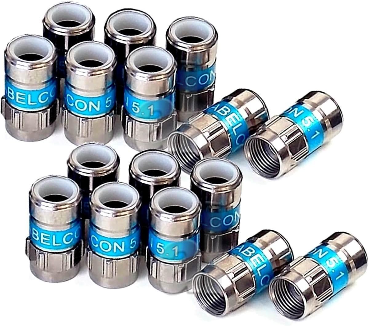 Cabelcon F-56 5.1 Self Install F-Compression Connector Blue RG6/7 mm Nitin