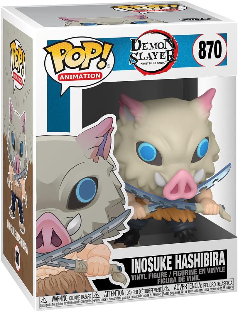 POP Anime - Inosuke Hashibira Funko Vinyl Figure (Bundled with Compatible Box Protector Case), Multicolor, 3.75 inches