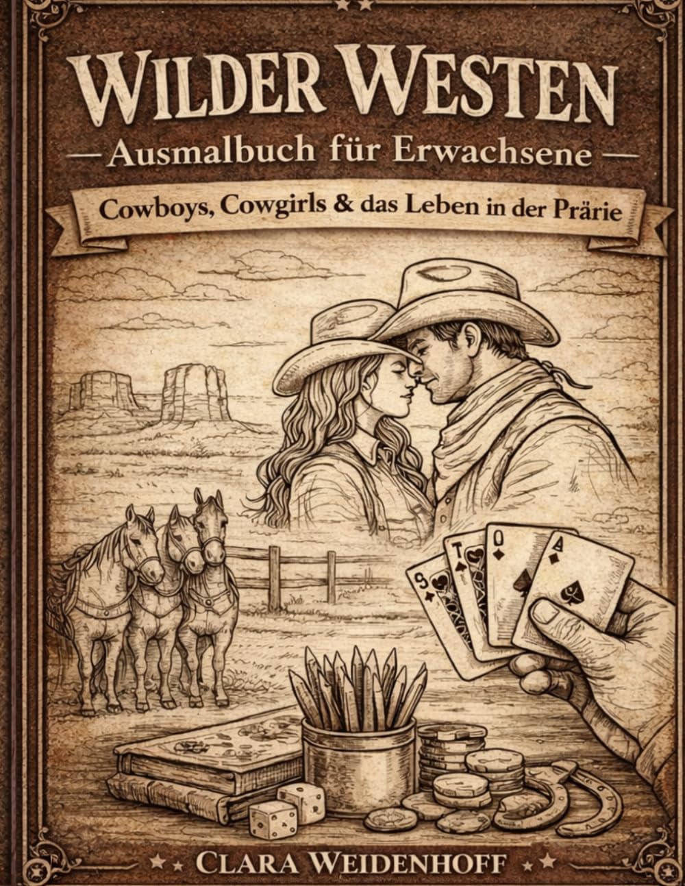 Wilder Westen - Ausmalbuch für Erwachsene: Cowboys, Cowgirls & das Leben in der Prärie