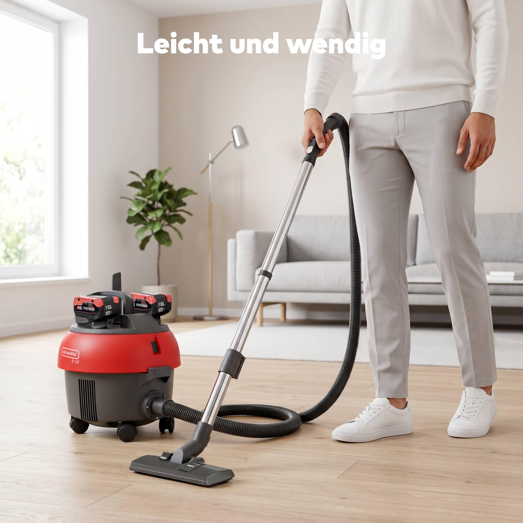 S10 Plus Aspiradora inalámbrica y Potente | Sistema de batería Metabo CAS | Aspiradora Industrial y aspiradora Comercial para Uso doméstico y Profesional | Fabricado en Suiza