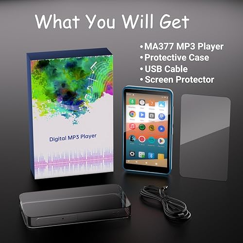 Miniatura 9 de Reproductor de MP3 con Bluetooth y WiFi, almacenamiento de 144 GB y sistema operativo Android, pantalla táctil de 4 pulgadas, radio FM, MP3 y MP4