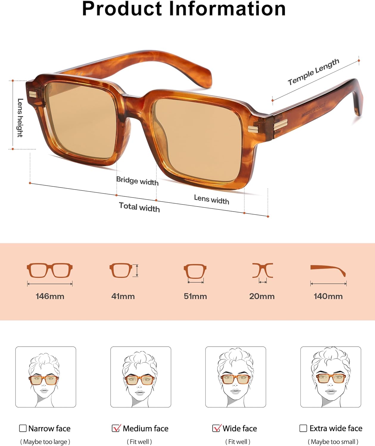 SOJOS Trendy Square Polarized Sunglasses for Women Men, Retro Vintage Womens Mens Rectangle Shades SJ2345 - Image 6