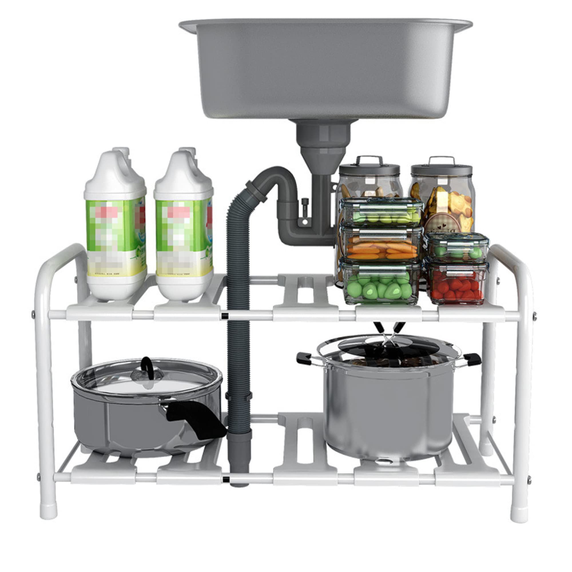 Rangement sous évier réglable pour une cuisine épurée et moderne