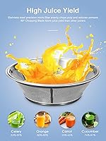 Vista 6 de QCen Juicer Machine, 500W Centrifugal Juicer Extractor with Wide Mouth 3” Feed Chute for Fruit Vegetable, Easy to Clean, Stainless Steel, BPA-free