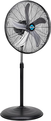 Tornado Ventilador de pedestal oscilante de alta velocidad de 20 pulgadas, 3 velocidades, 5000 CFM, comercial e industrial, certificado UL, motor de