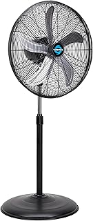 Tornado 20 Inch High Velocity Oscillating Pedestal Fan, 3-Speed, 5000 CFM, Commercial & Industrial, UL Listed, 1/6 HP Motor, 6.6 FT Power Cord