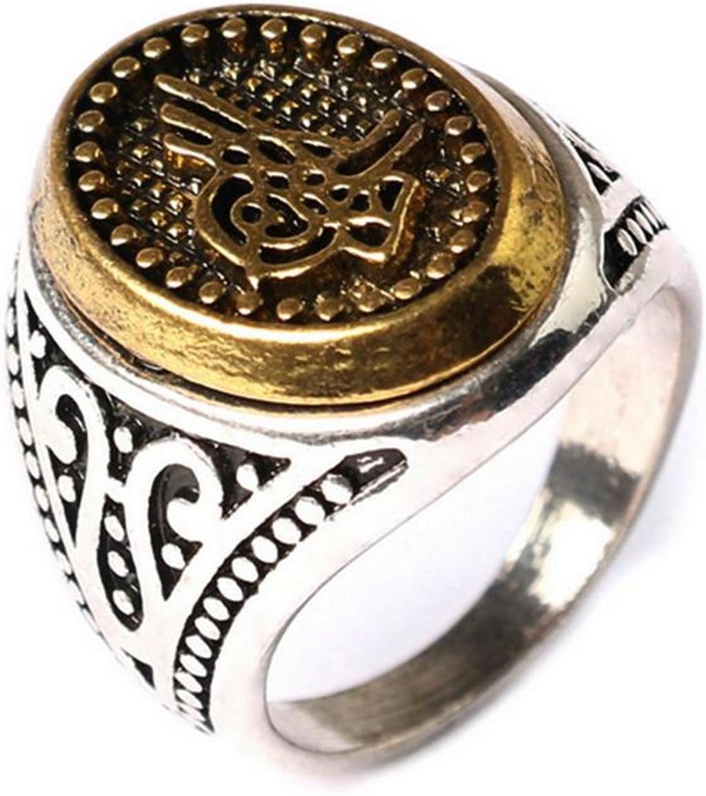 Retro Fashion Gold AND Silver Doulble Color Alloy Ring Golden Bird Face Men Ring prong setting Men Jewelry A-0824