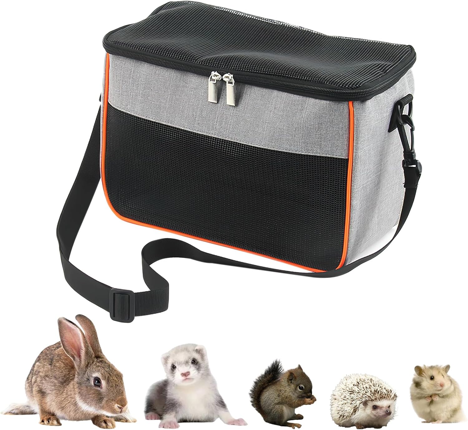haozaikeji Guinea Pig Carrier Bag Portable Rabbit Travel Bag Breathable Small Animal Outgoing Pouch Hamster Carrier with Pad