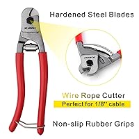 Vista 9 de ATLOS Black Stainless Steel Cable with Cutter, 300FT 1/8" T316 Wire Rope, 1850 lb Breaking Strength, 7x7 Strands Aircraft Cable for Clothes Line