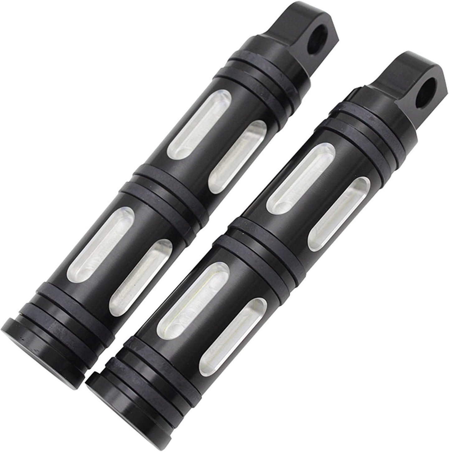 TESWNE Pair Billet CNC Aluminum Motorcycle Foot Pegs for Sportster Male Mount Footrest (Black)