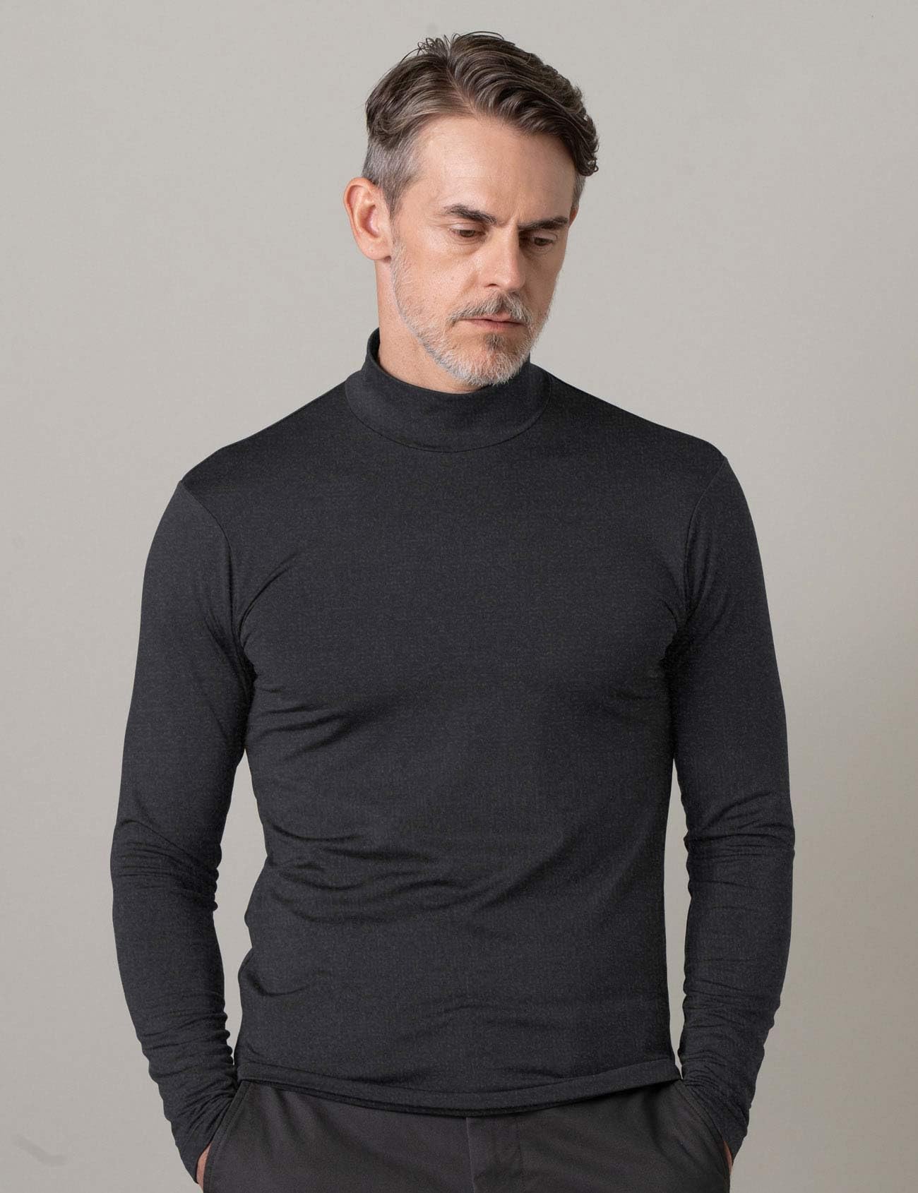 LAPASA Mock Neck warstwa bazowa top dla mężczyzn bielizna termiczna top długi rękaw koszulka lekka/średnia waga/ciężka jesień/zima M102/M123/M132