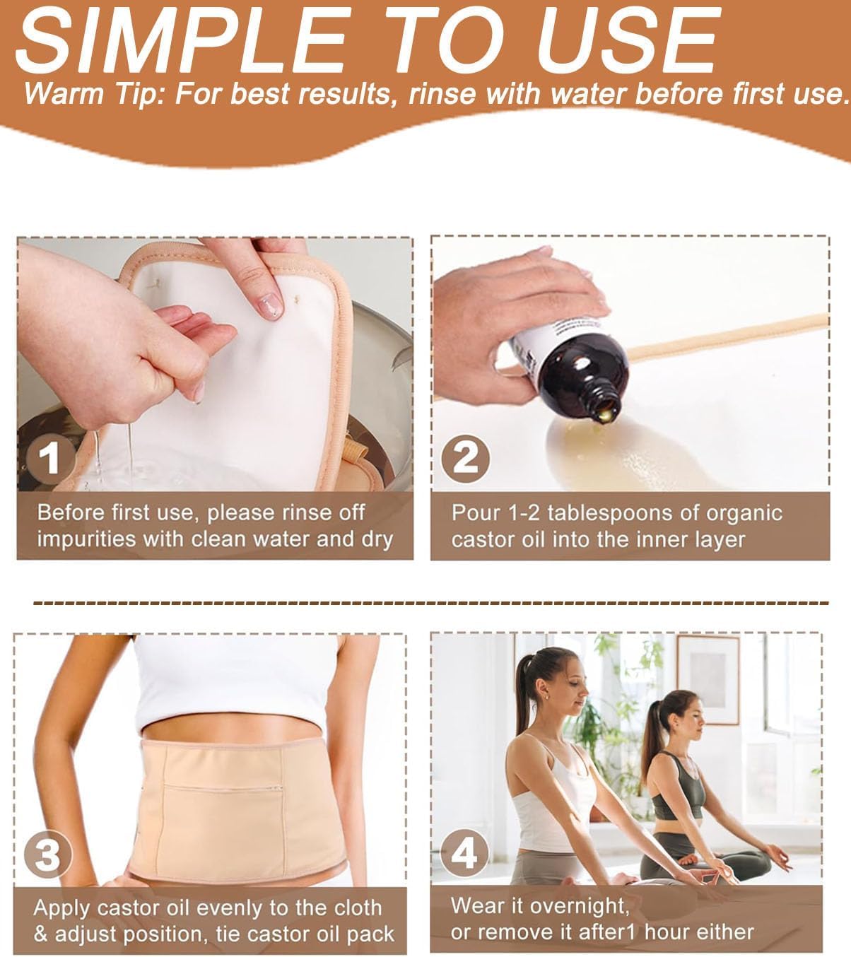 9-Piece Organic Cotton Body Wrap Kit - Multi-Size Thermal Packs for Neck, Back, Knees & Feet (Castor Oil Compatible) - Reusable Soothing Relief Set 2026