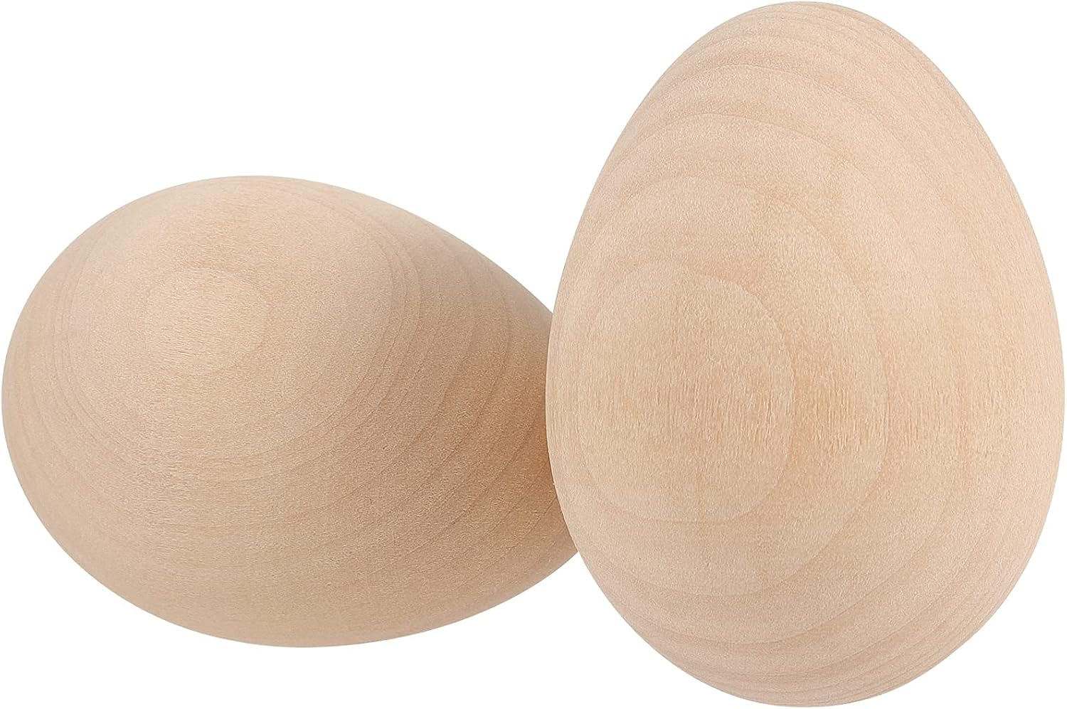 SHEUTSAN 40 Pack 2-1/2 x 1-3/4 Inches Wooden Eggs, Unfinished Wood Easter Eggs for Crafts, Home Decoration