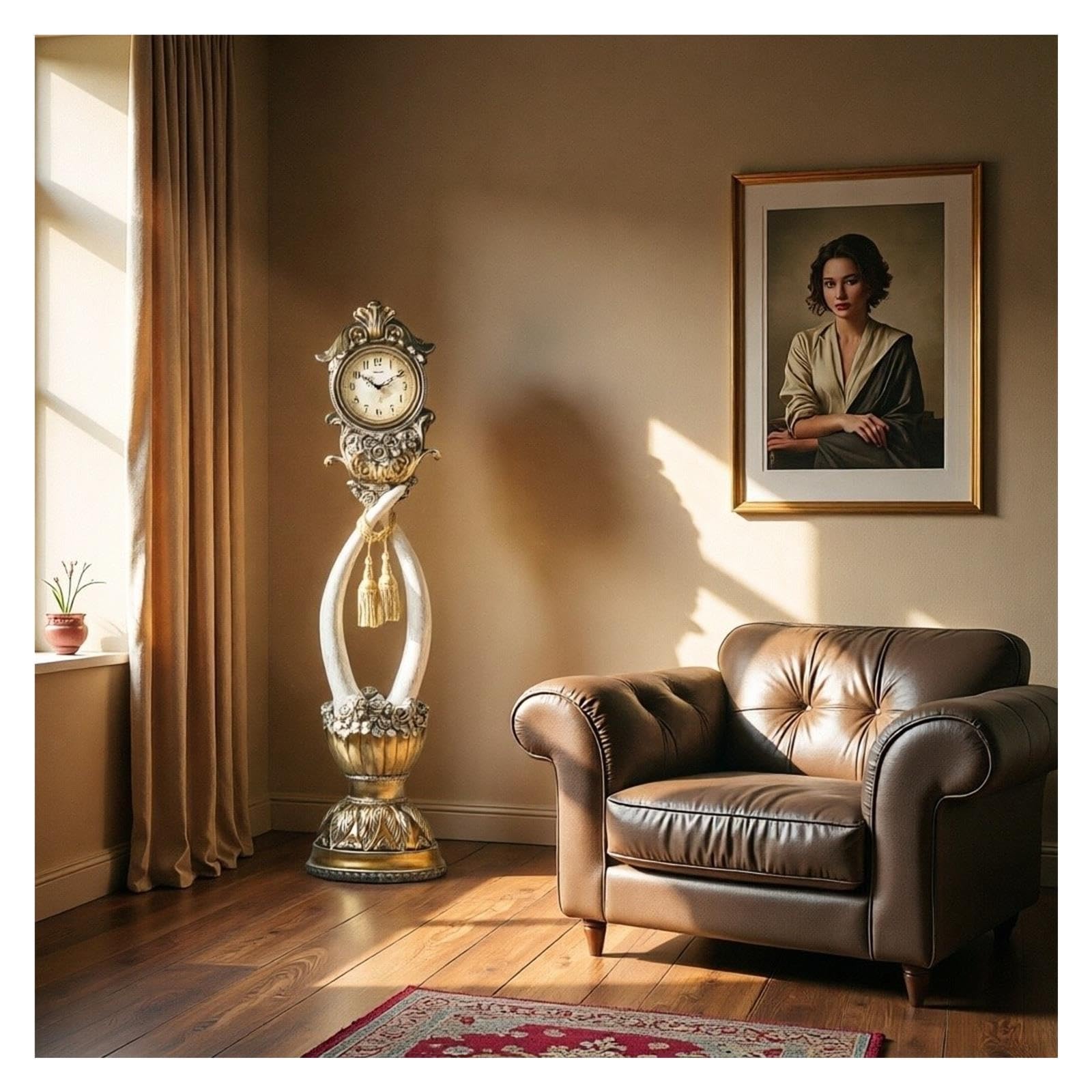 Reloj de abuelo Reloj de pie de cuarzo estilo europeo silencioso
