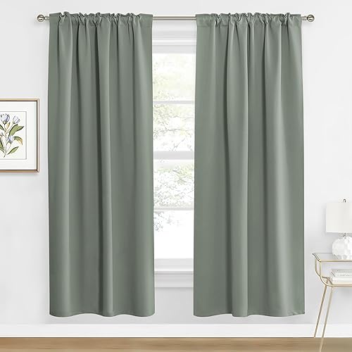 Miniatura 129 de RYB HOME - Cortinas blancas, cortinas para oscurecer la habitación, con aislamiento térmico, juego de cortinas opacas para dormitorio, sala
