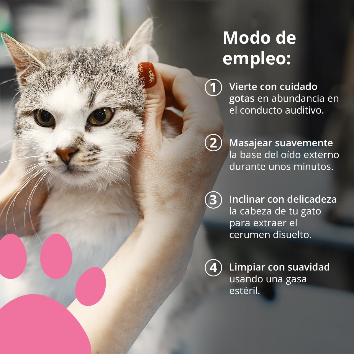 Limpiador de Oídos para Gatos con Árbol de Té y Aloe Vera - Previene Otitis, Ácaros y Reduce el Mal Olor - Fórmula con pH Adaptado y Extracto Natural - 125 ml