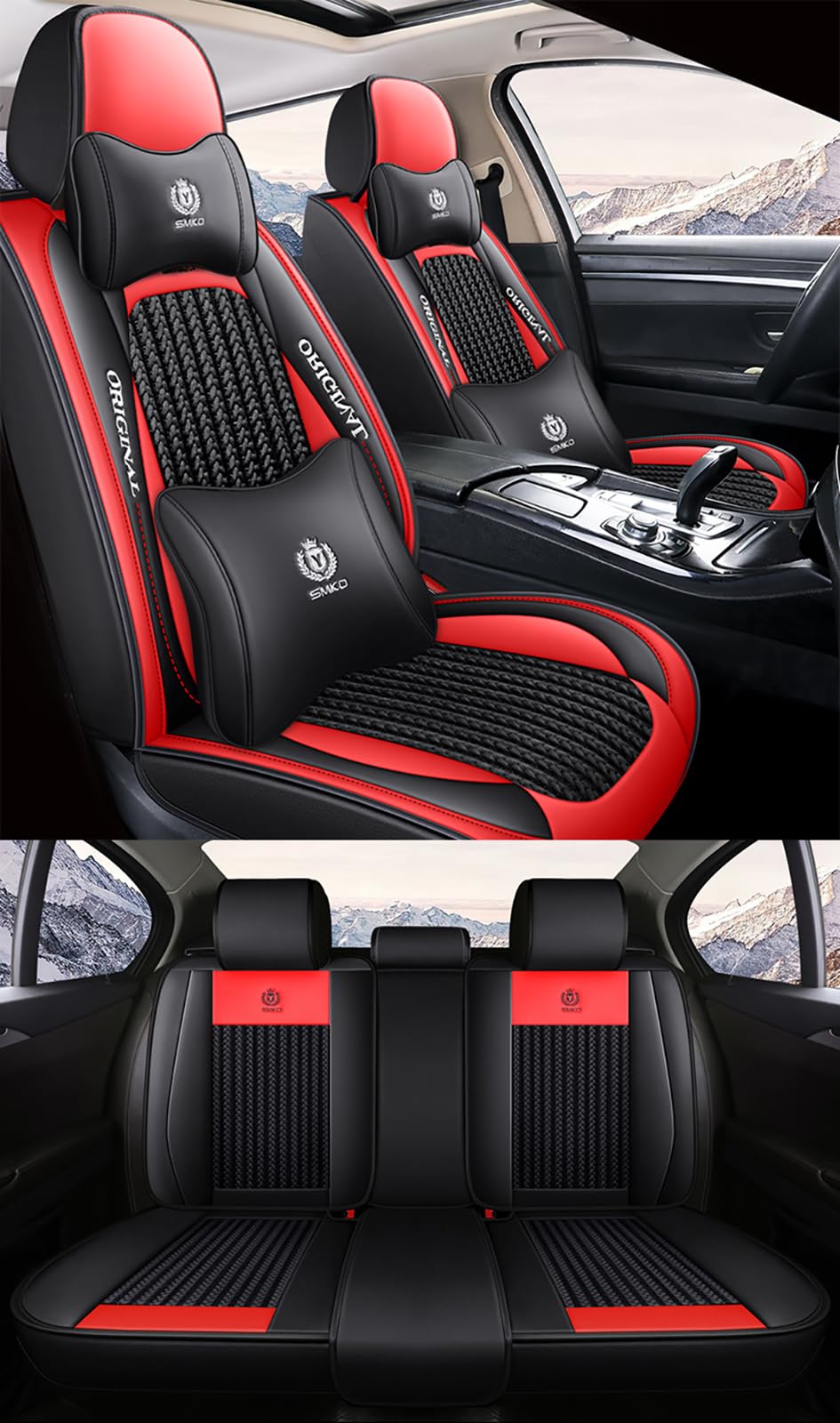 Fundas de Asiento de Coche Universales de Cuero para 5 Plazas – Compatibles con Nissan Qashqai Juke X-Trail/Rogue Micra – Juego Completo para SUV y Berlina