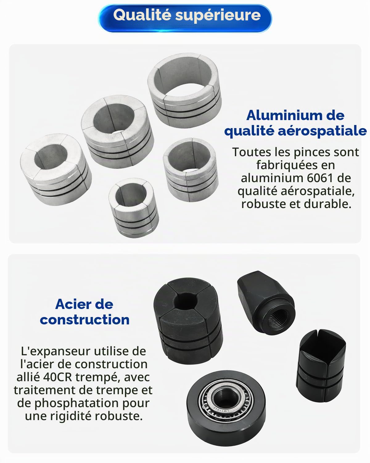 ATPEAM Kit d'Expandeur de Tuyau d'Échappement 8 Pièces, Écarteur Universel pour Tuyaux d’Échappement, Expandeur Soufflet de Cardan en Acier pour Voiture