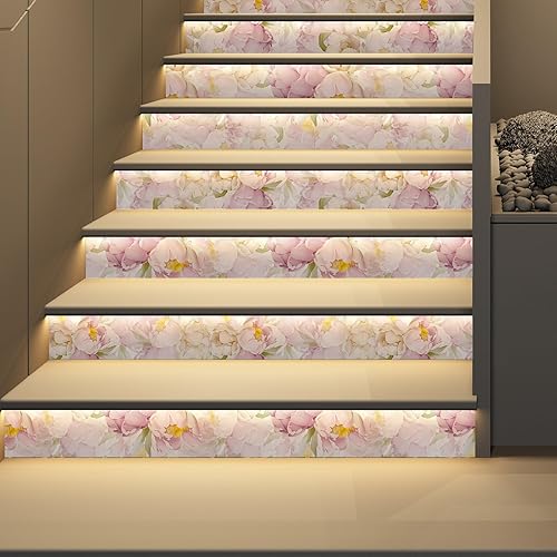 Miniatura 7 de Papel tapiz floral de acuarela, flor de peonía rosa, papel tapiz grande floral para despegar y pegar, mural de pared floral, autoadhesivo,