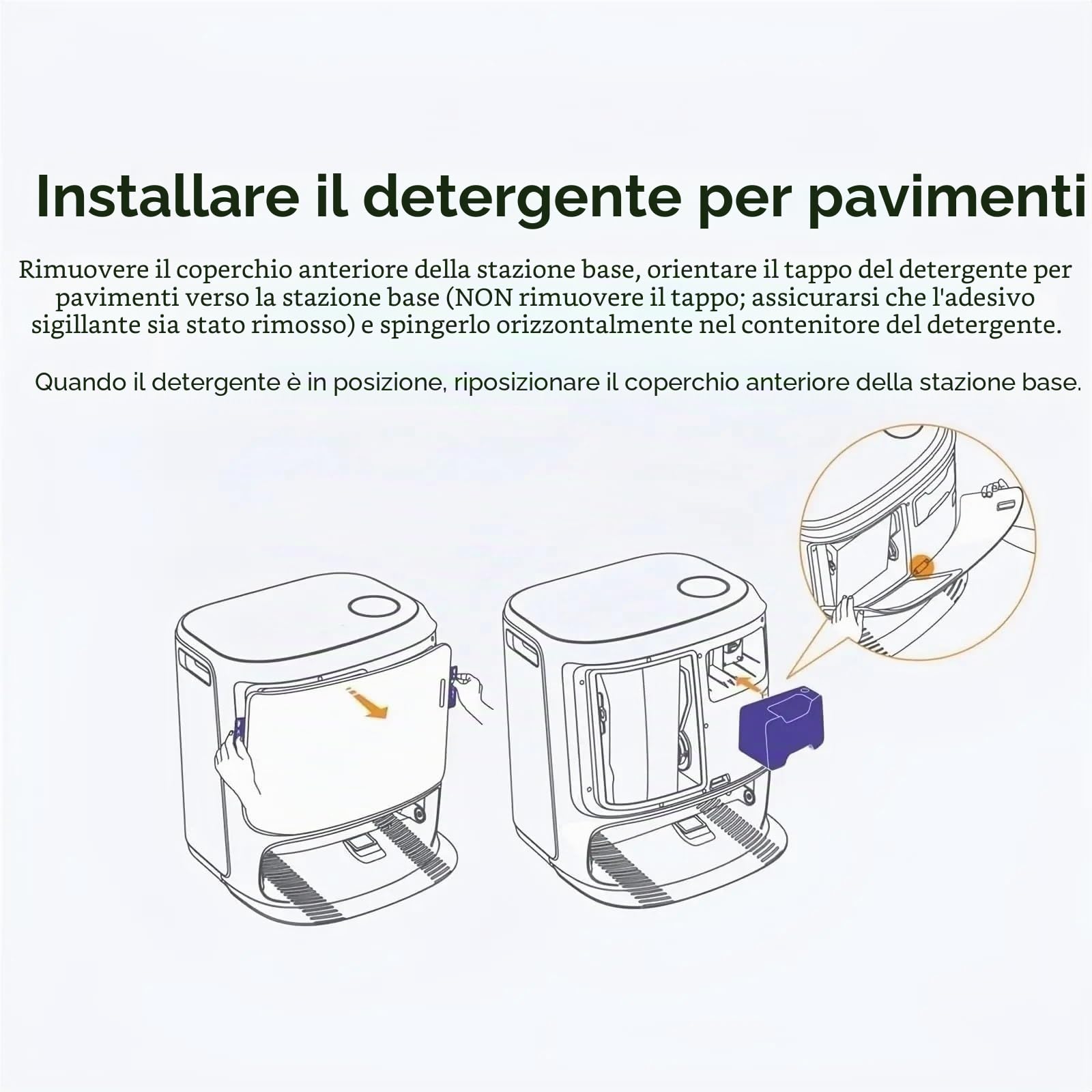 Detergente for pavimenti for robot aspirapolvere e lavapavimenti, compatibile con Narwal Freo Z Ultra, soluzione detergente for pavimenti multisuperficie