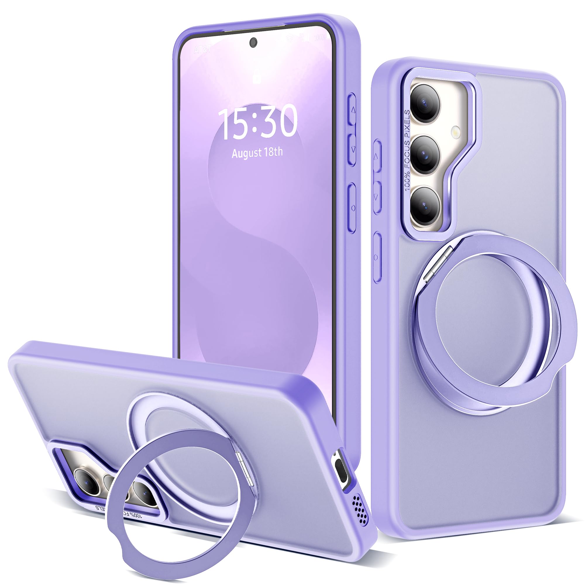 for Samsung Galaxy S25 Plus Case with 360° Spin Stand,Purple