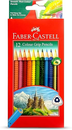 Faber-Castell 16-116252 - Lápices de agarre de color permanente, caja de 12 unidades