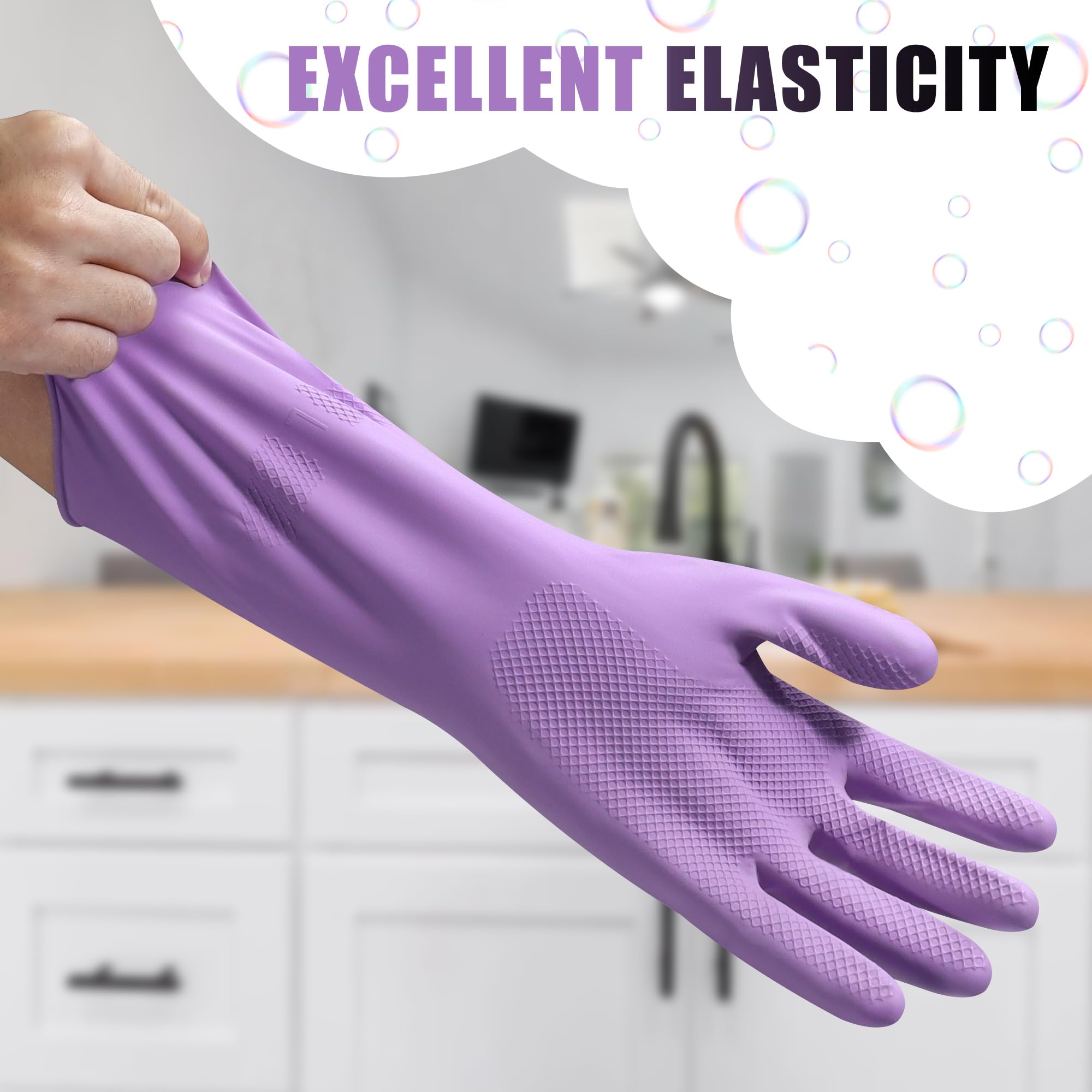 ZaoKing Heavy Duty Rubber Gloves,Durable Kitchen Gloves with Non-slip Grip,Car Washing Gloves Suitable for Dish Washing,Household Cleaning,Gardening,Medium - Image 4