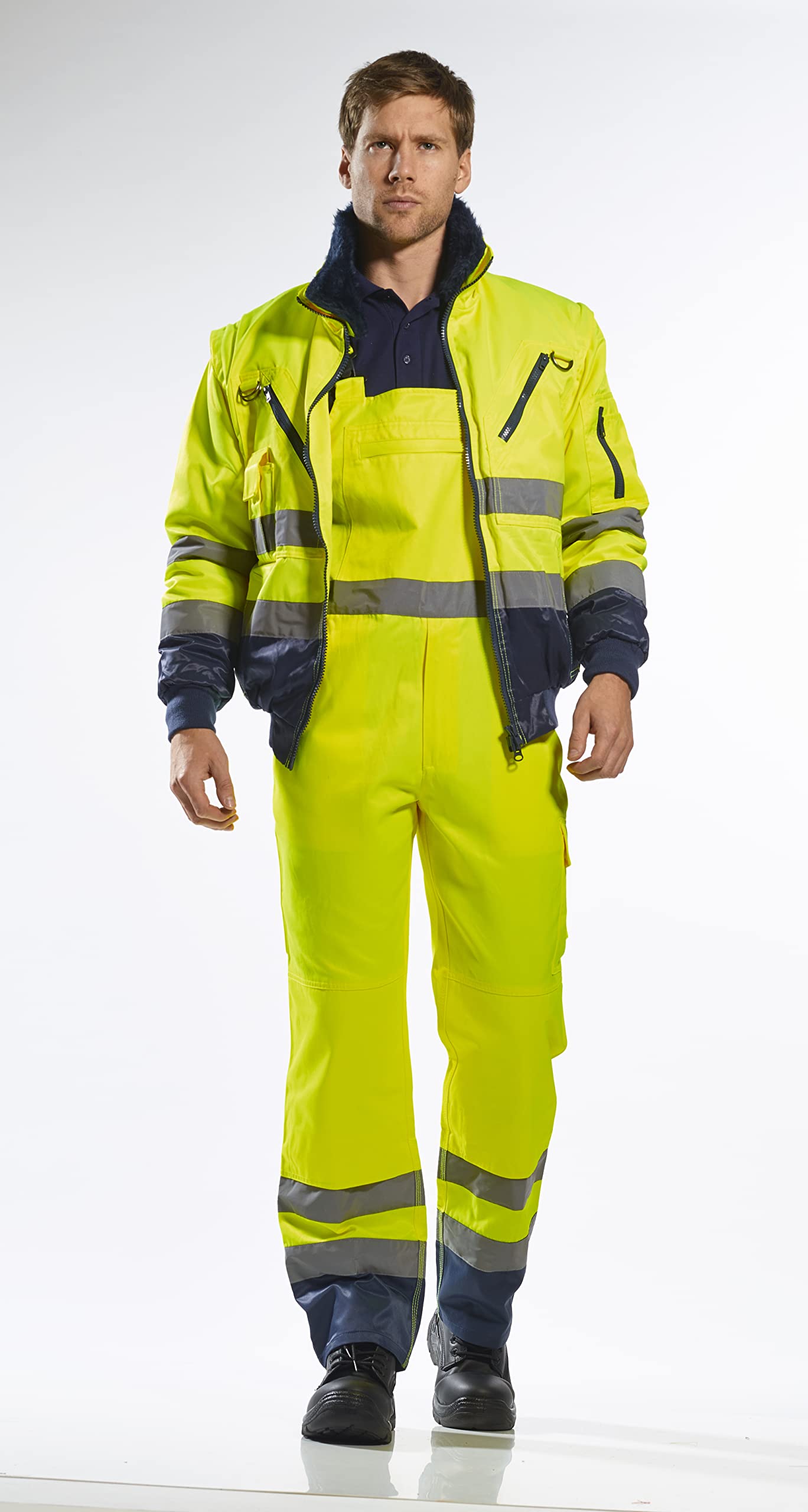 Portwest PJ50 Kurtka ostrzegawcza Pilot 3w1, Żółty/Czarny, Regularny, Rozmiar M