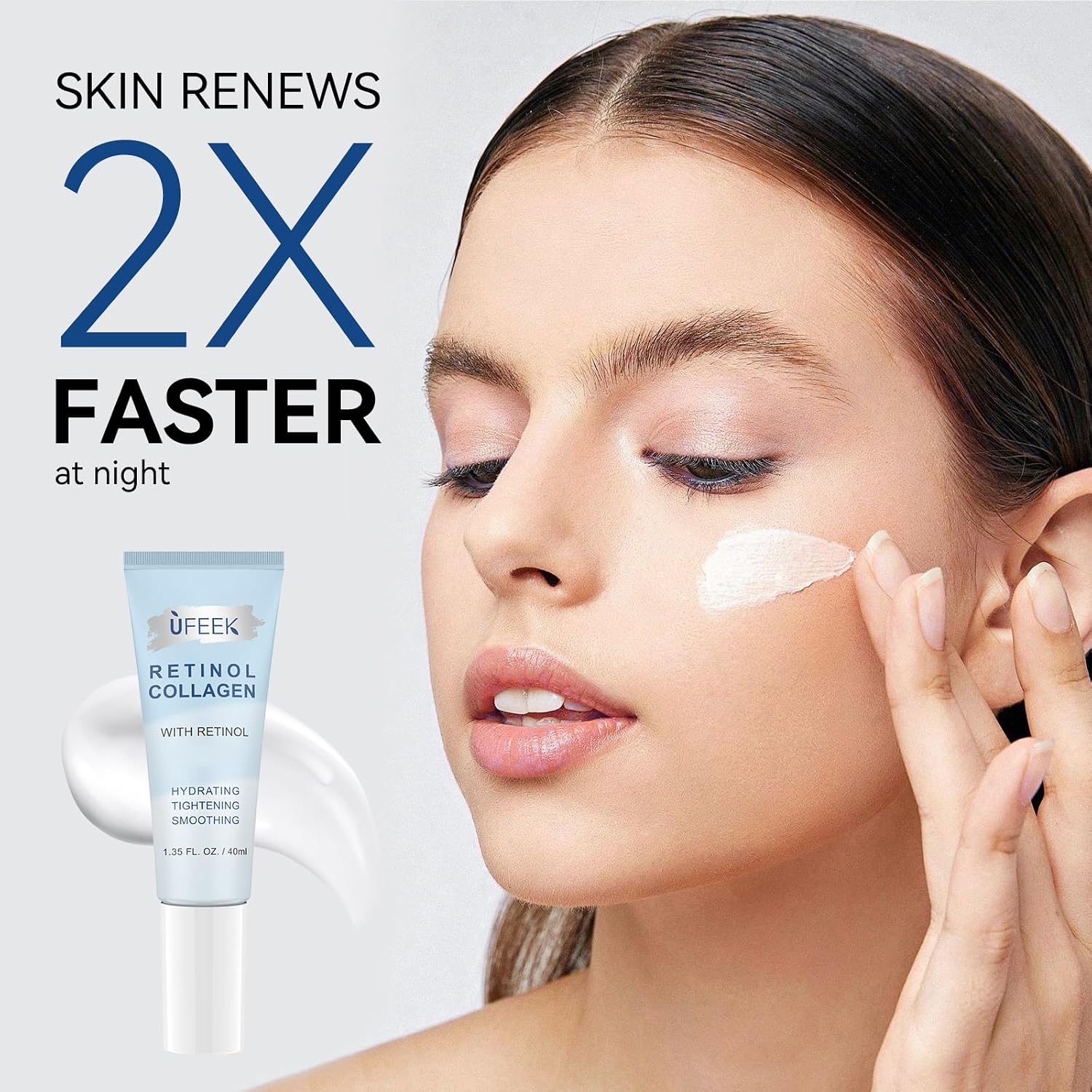 Retinol Moisturizer Face Cream with Hyaluronic Acid – Anti Aging & Hydrating Cream for Face, Neck, Chest & Body – Lightweight Instant Face Lift Cream, Gentle Formula for Men & Women, 1.35 FL OZ
