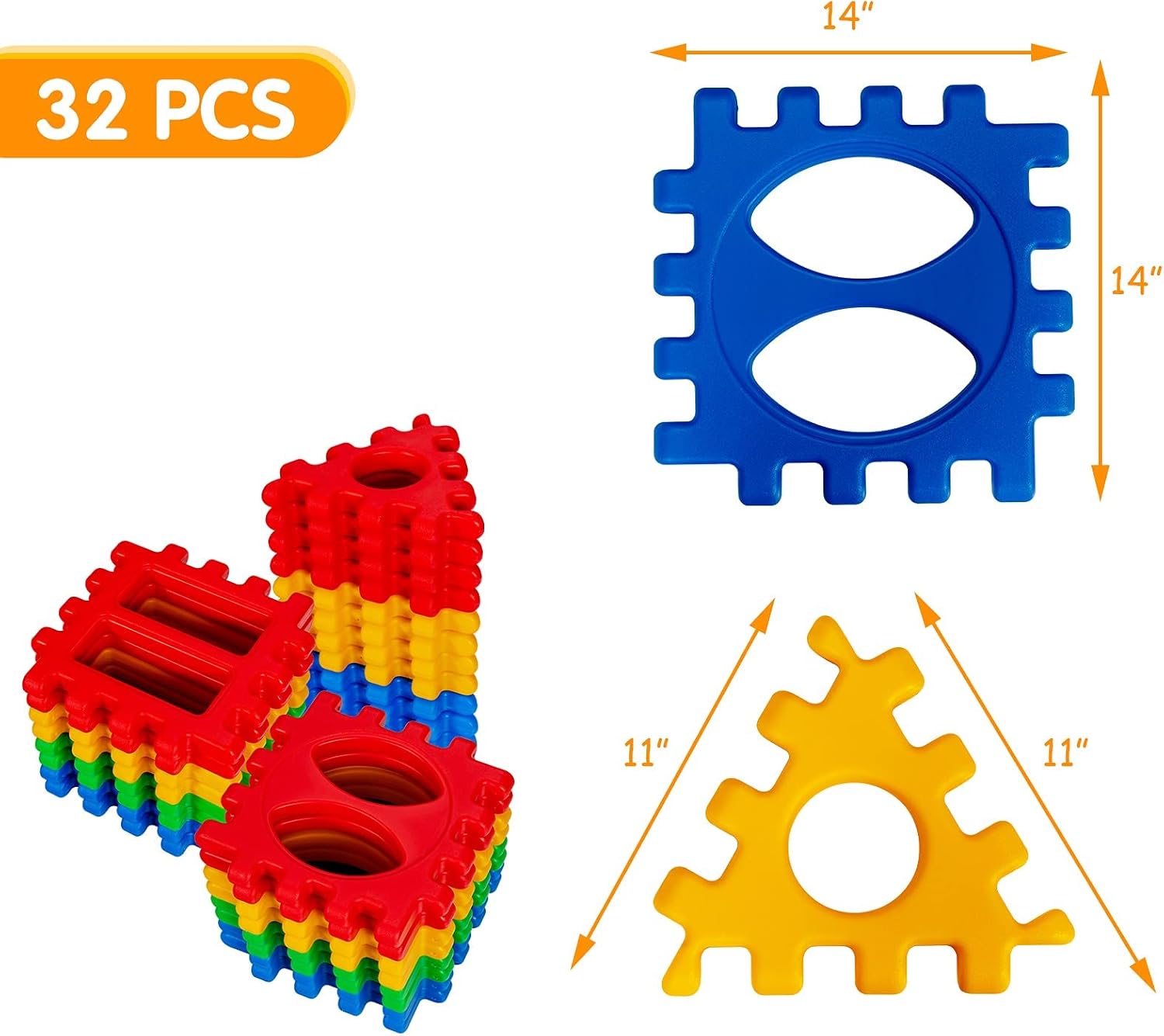 Best Deal Product Costzon 32 Pieces Jumbo Building Blocks for Kids, Big Waffle Block Set, Preschool Educational Creativity Sensory Toy, Interconnecting Stacking Building Toy Set for Boys & Girls 60% Off Discount Costzon 32 Pieces Jumbo Building Blocks for Kids, Big Waffle Block Set, Preschool Educational Creativity Sensory Toy, Interconnecting Stacking Building Toy Set for Boys & Girls