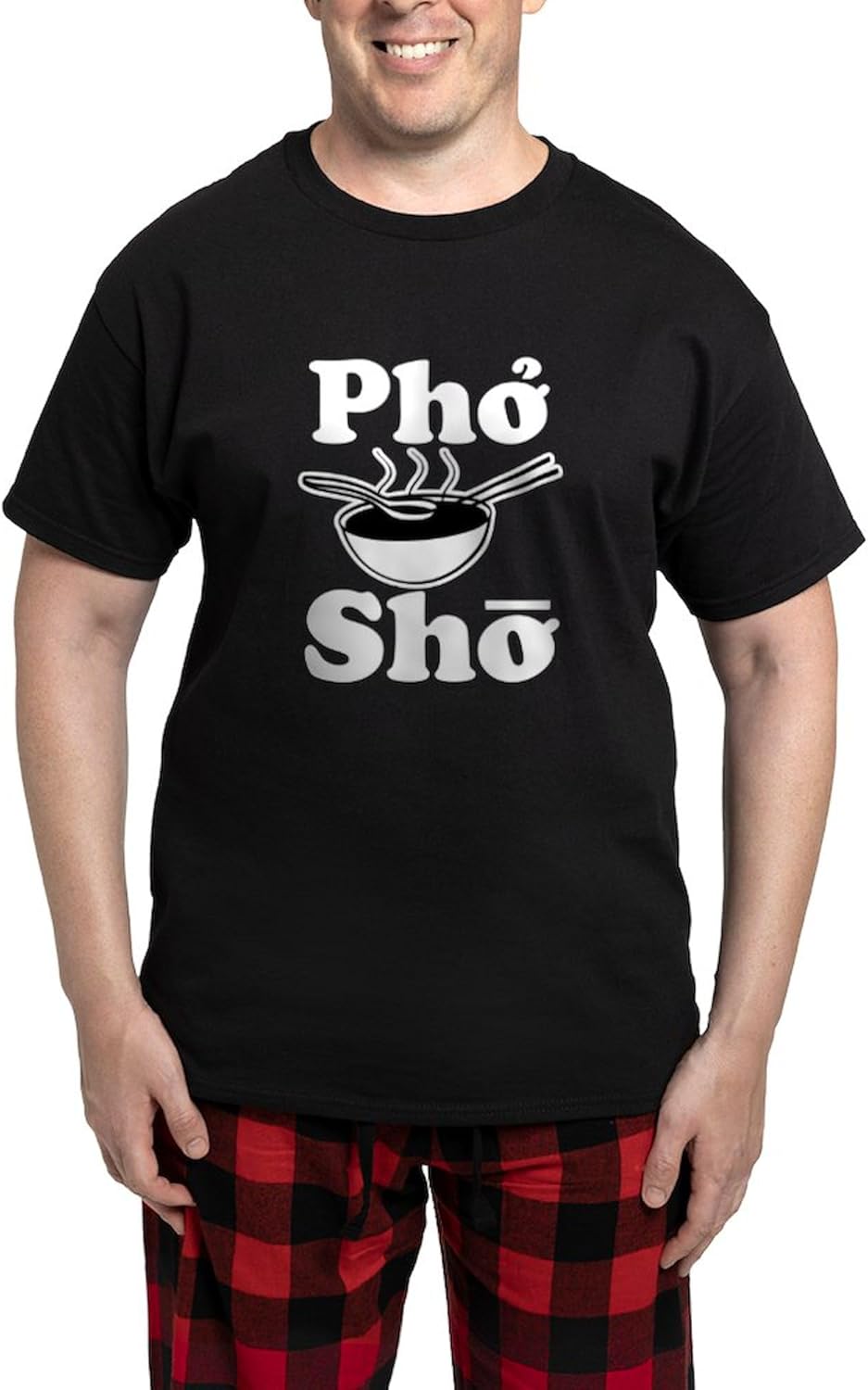 CafePress Pho Sho Funny Saying Shirt Men's Dark Pajamas Novelty Men's Pajama Set, Comfortable PJ Sleepwear