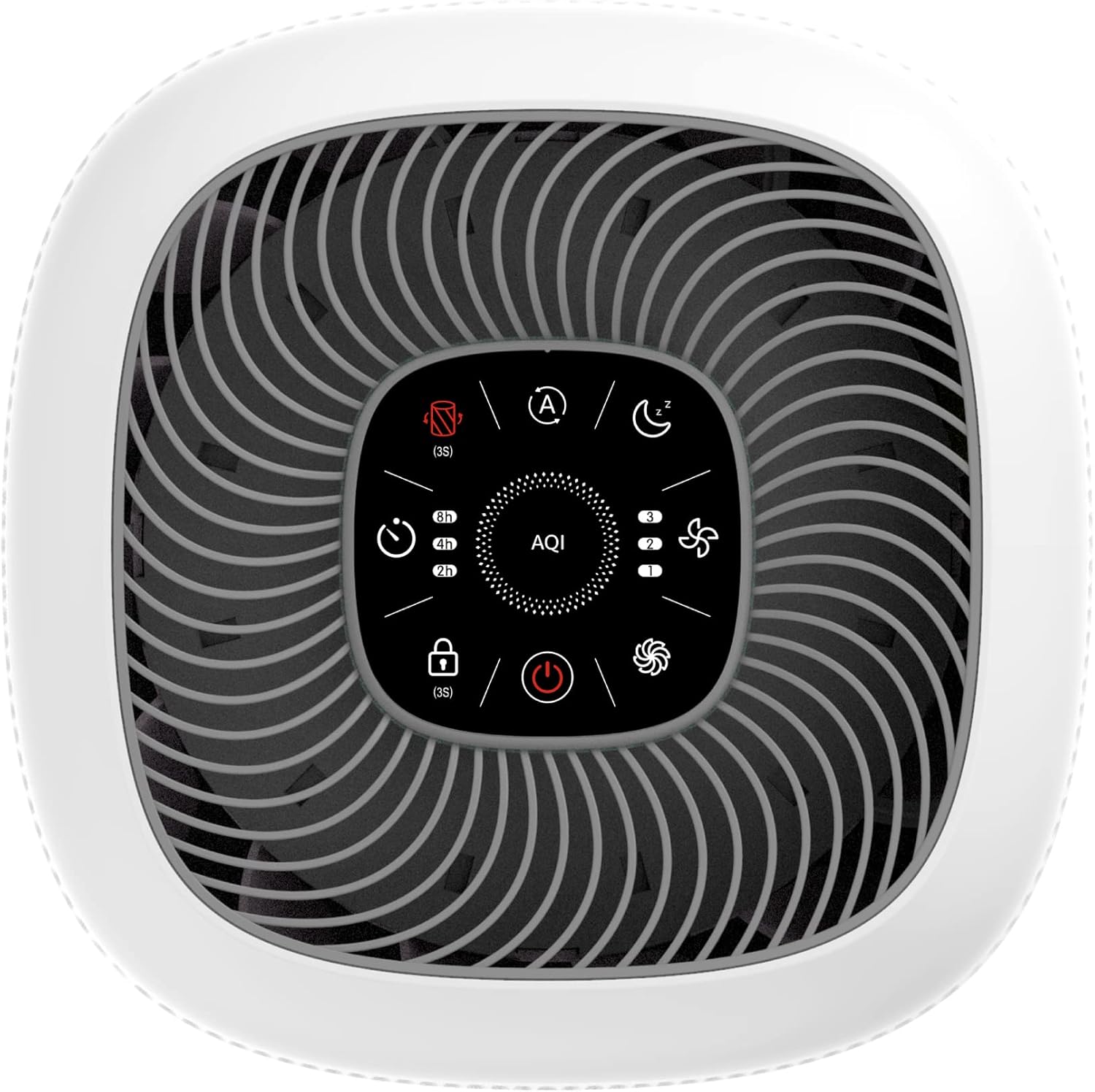 Nahoru view of Amazon Basics Air Purifier control panel