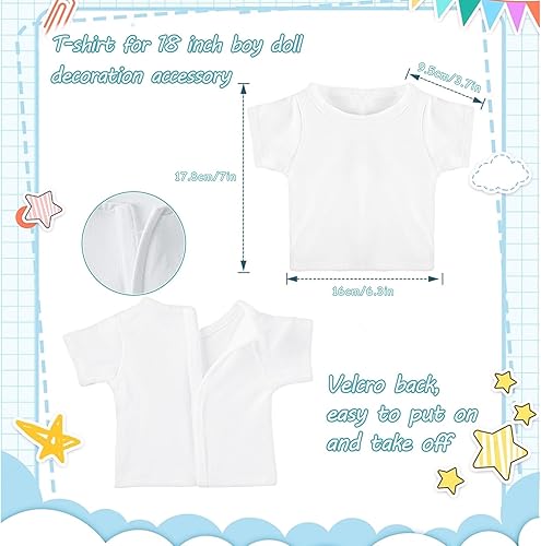 Miniatura 2 de 8 piezas de 18 piezas de tela de muñeca sublimación de 18 pulgadas, accesorios de ajuste clásico, muñeca de 18 pulgadas, color blanco y negro para