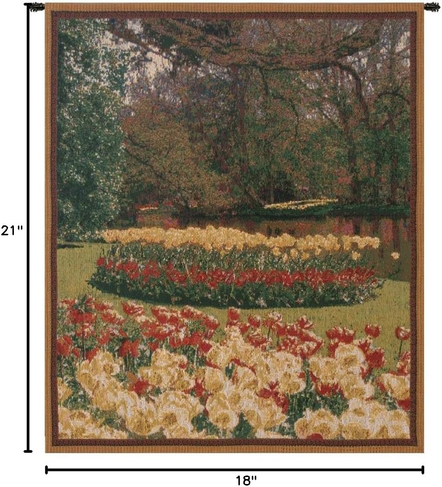 Keukenhof II Mini Belgian Tapestry - 18 in. x 21 in. Cotton/Viscose/Polyester by Charlotte Home Furnishings