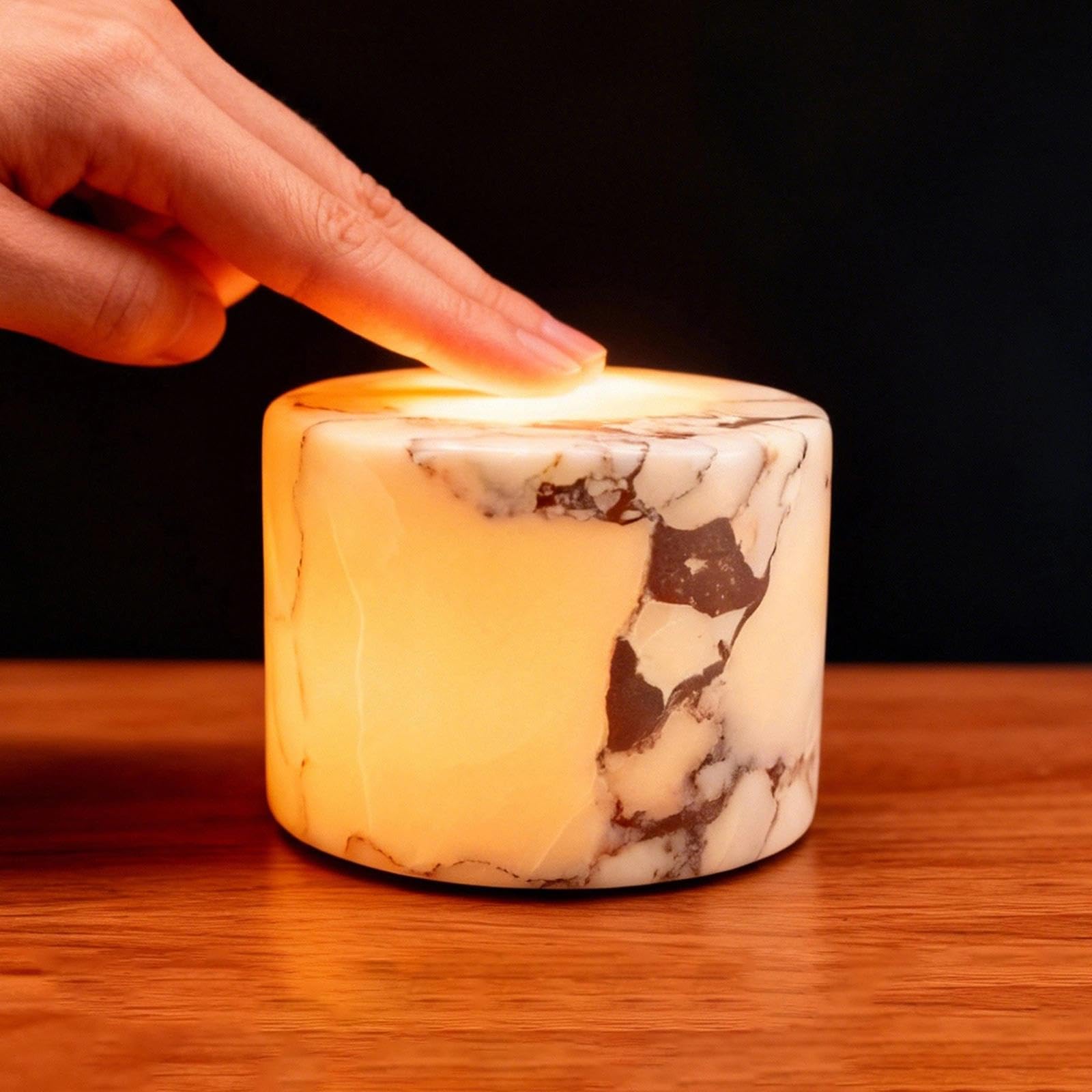 marmor-nachtlicht mit touch-steuerung,marble light,marmor lampe touch,Wiederaufladbare Stein Tischlampe mit Mehrfarbige Lichtmodi,Modern LED Tischleuchte Kabellos für Schlafzimmer Wohnzimmer(A)