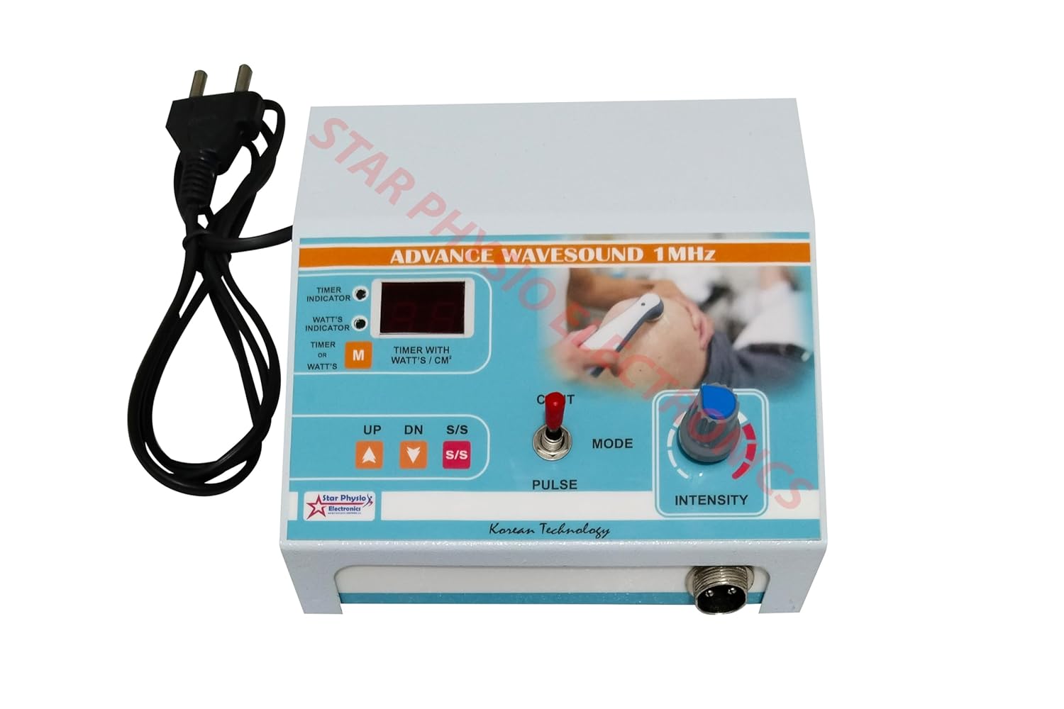 Star Physio Electronics Ultrasonic Ed. Wave-sound ultrasonic therapy 1 MHz Person with Personal Physiotherapy Personal Uses and Home Visit Objective Electotherapy device with an output display indicator Star Physio Electronics Ultrasonic Ed. Wave-sound ultrasonic therapy 1 MHz Person with Personal Physiotherapy Personal Uses and Home Visit Objective Electotherapy device with an output display indicator