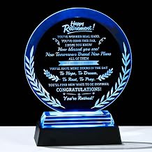 Movdyka Retirement Gifts for Women Men 2026 Glass Plaque with LED Base, Best Keepsake Retirement Gift for Woman, Happy Retirement Farewell Gifts for Teachers, Police, Nurses, Coworkers