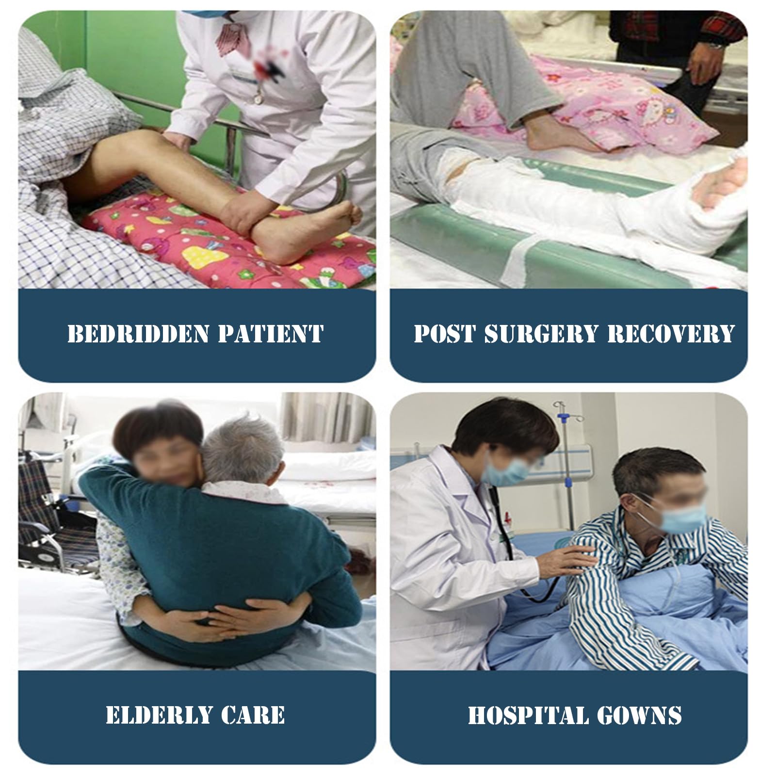 Ropa para el cuidado del paciente, Ropa para pacientes postrados en cama, batas de hospital arrancables para pacientes postoperatorios, diálisis después de la cirugía, cuidado de ancianos(Men Grey a