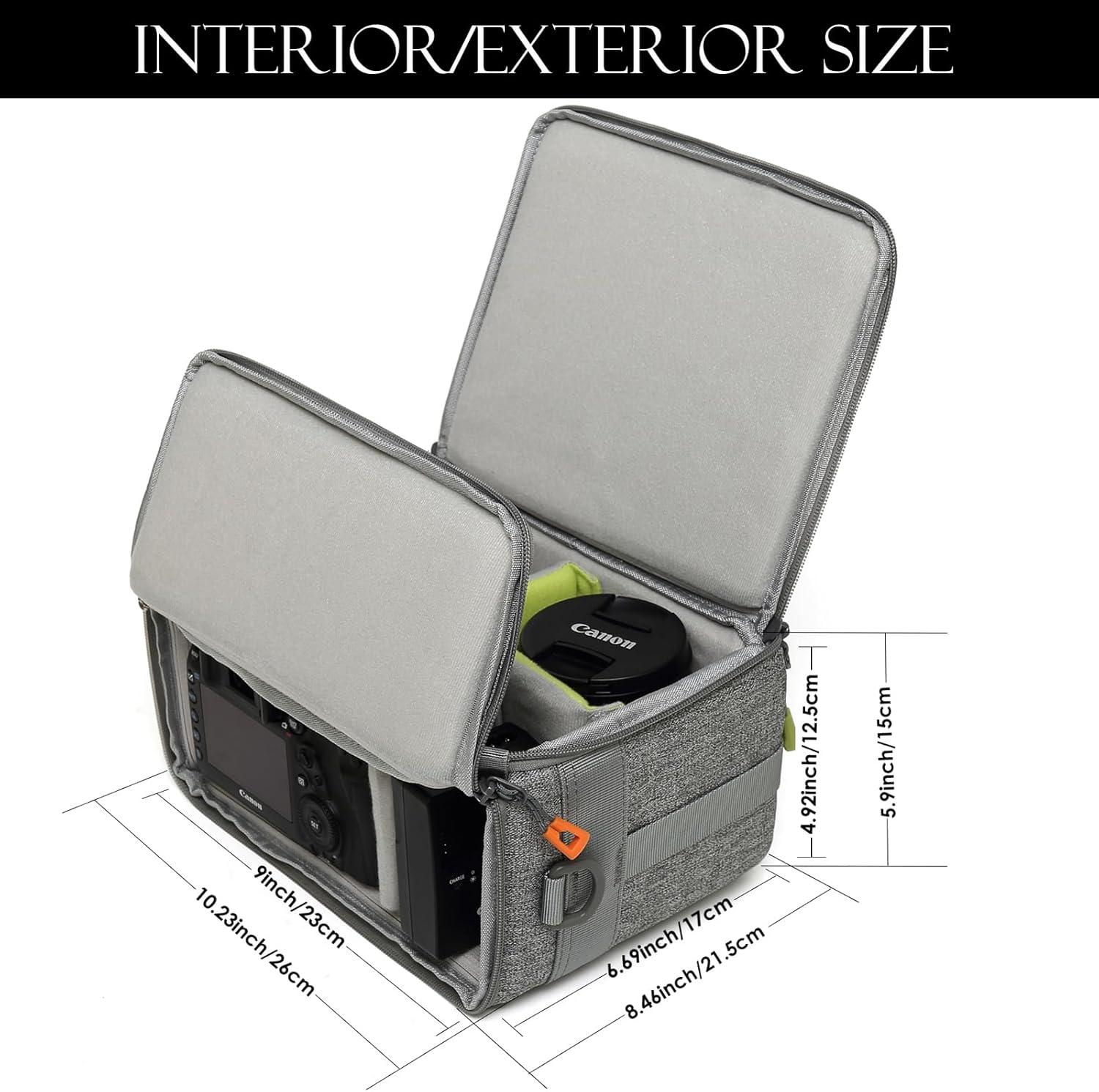 Camera Insert Bag,Shockproof &Pressure-proof Dual Opening Camera Lens Cube Case Bag,Digital DSLR SLR Mirrorless Cameras Accessories Storage Pouch Compatible for Canon,Nikon,Sony,Panasonic(S) - Image 8