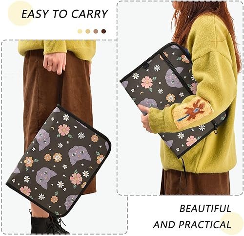 Miniatura 4 de Mystic Halloween Black Cat File Folders 13 Pockets A4 Letter Size Folders with Pockets with Zipper Closure Organizer with Pocket for Acordian File