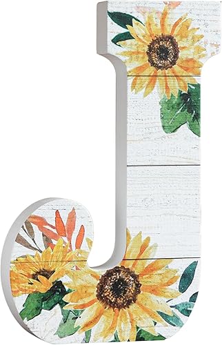 Miniatura 12 de COLLECTIVE HOME - Letras de madera de 10 pulgadas para decoración de pared, decoración del alfabeto de mesa de girasol, decoración de granja
